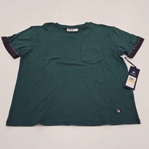 T-shirt Fila Sloane con tasca verde donna piccola nuova con etichette - Foto 1 di 7