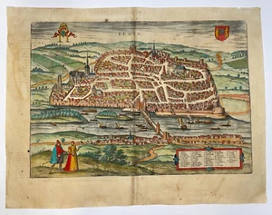 BLOIS FRANCE 1575 BRAUN & HOGENBERG 16e CENTURY LARGE ENGRAVED VIEW - Picture 1 of 10
