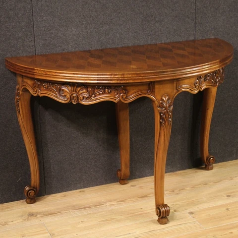 Demilune table furniture vintage console extendable antique style 20th century Cover