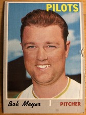 1970 Topps Bob Meyer Rookie Card #667 Pilots Pitcher Low-Grade Poor Creased