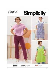 SIMPLICITY Sewing Pattern 3088 Misses Tops,Trouser, Apron Dress 30-52in *10% OFF - Picture 1 of 8