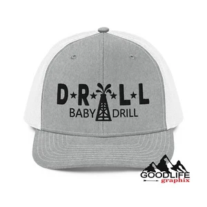 Cappello camionista Drill Baby Drill Oil Mining Richardson per uomo donna - Foto 1 di 46