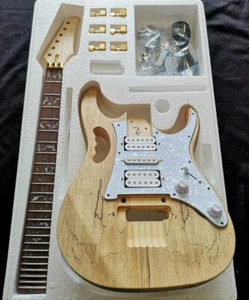 Map Pattern Basswood Solid Wood Body Electric Guitar Making Component Set - Picture 1 of 31