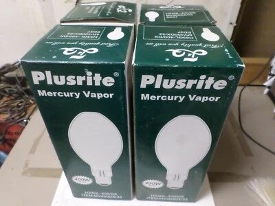 Lot of 4 Plusrite H33GL-400/DX 400-Watt Mercury Lamp Light Bulbs 400W ED37 - Image 1 of 4