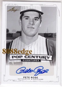 2014 LEAF POP CENTURY AUTO: PETE ROSE - AUTOGRAPH BASEBALL ALL-TIME HIT LEADER - Picture 1 of 1