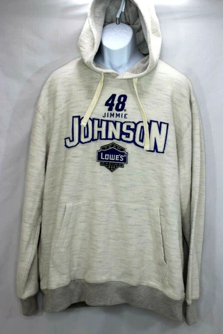 Jimmie Johnson #48  NASCAR Sweatshirt Slub Hoodie Men's Size XXL Gray NWT $89.99 Cover
