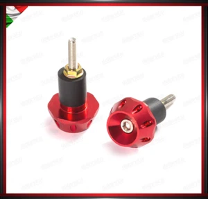 COPPIA CONTRAPPESI MANUBRIO 17 MM ROSSO MOTO SCOOTER STABILIZZATORI UNIVERSALI - Picture 1 of 1