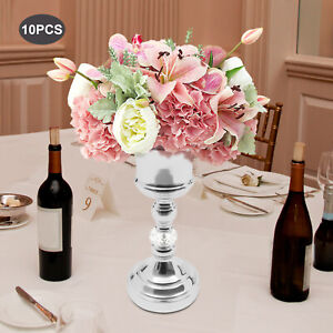 10Pcs Metal Wedding Centerpieces Flower Vases Trumpet Shape Vase*10 Table Decor