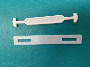 100 Heavy Duty 6.75" Cardboard Box Handles Plastic Handle 45lbs White w/ Backers - Picture 1 of 11