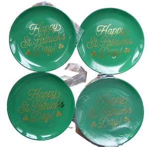 St Patricks Day Plates 14" Hard plastic Irish Re-usable St. Patrick's day x 4 - Picture 1 of 5