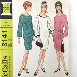 McCall's 8141 Patrón Mod Una Pieza Vestido Recto Falda Top Talla 10 - Imagen 1 de 10