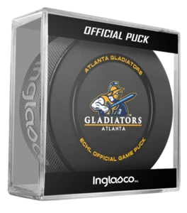 Disco de hockey oficial ECHL Atlanta Gladiators 2023-2024 con cubo - NUEVO - Imagen 1 de 4
