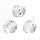 20pcs Stainless Steel Earrings Posts Flat Pad Ear Stud Components (Golden)