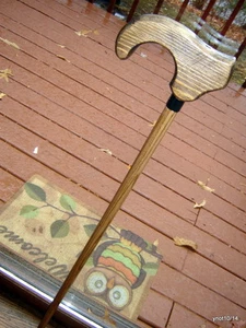 Hand-Crafted authentic *ZEBRA WOOD CANE* walking stick~walnut stain Fritz handle - Picture 1 of 1