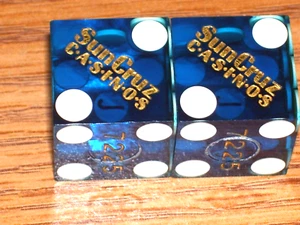 1 PAIR OF DICE FROM THE SUN CRUZ CASINO (6) MAYPORT FL - Picture 1 of 2