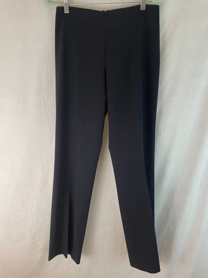 Fabrizio Gianni Pants 8 Black Stretch Hi Rise No Waist Straight Leg Zip Front    - Image 1 of 4