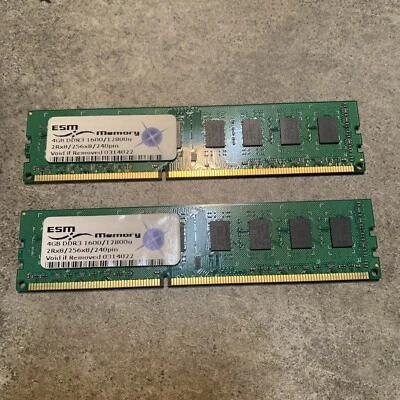 Hynix Esm 8gb Kit 2x4gb DDR3 1600MHz PC3-12800 240-Pin DIMM Desktop Memory RAM - Image 1 of 4