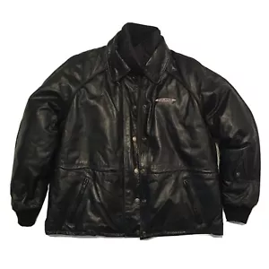 Chaqueta clásica de moto de nieve forrada con edredón de cuero de vaca negra POLARIS 3M para mujer L - Imagen 1 de 12