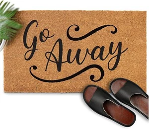 Go Away Door Mat 30X17" Funny Go Away Mat Go Away Front Door Mat Outdoor - Picture 1 of 2