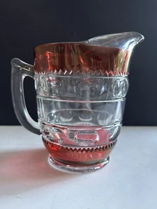 U.S. Tiffin Glass Kings Crown Pitcher Ruby Flashed 7.5”Ice Lip 52oz Excellent - Picture 1 of 24