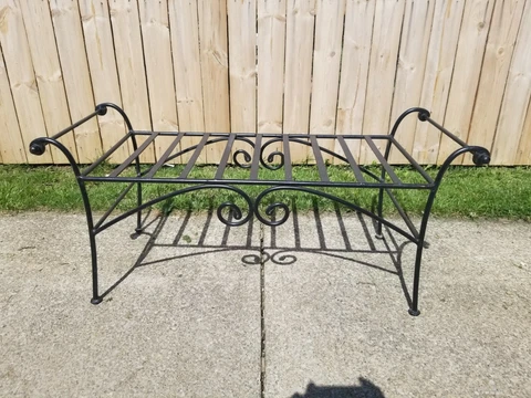 Vintage Wrought Iron Double Bench Mid-Century Modern Cover
