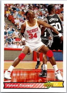1992-93 Upper Deck # 136 Hakeem Olajuwon NM Hofer Houston Rockets Free Shipping! - Picture 1 of 2