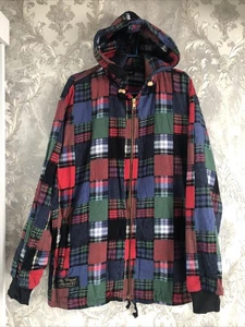 The Vermont Flannel Co Hoodie Mens Small Patchwork Pullover USA Made Cotton (607 - Picture 1 of 11