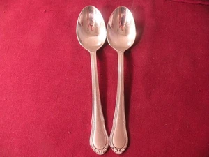 Set Of 2 Teaspoons Hampton Lauren 18/10 Stainless Flatware 6 3/8" - Picture 1 of 5