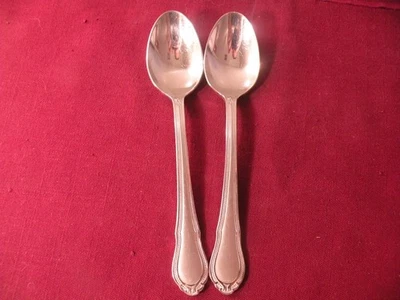 Set Of 2 Teaspoons Hampton Lauren 18/10 Stainless Flatware 6 3/8" - Image 1 of 4