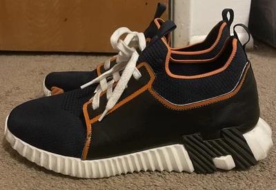 Zapatillas HERMES Depart Azul Marino Naranja Cuero Rebote Para Hombre Talla EU 44.5 USADAS Foto 1 de 4