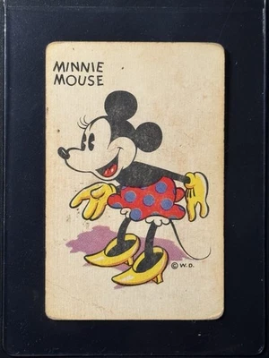 Tarjeta de novato Whitman Disney de 1930 Minnie Mouse Old Maid Mickey Foto 1 de 2