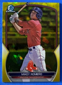 Mikey Romero 2023 Bowman Draft Sapphire Chrome Yellow Refractor Red Sox /75 - Picture 1 of 2