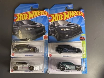 Hot Wheels Subaru WRX STI Lot Of 4 One Treasure Hunt/3 Mainlines - Image 1 of 4
