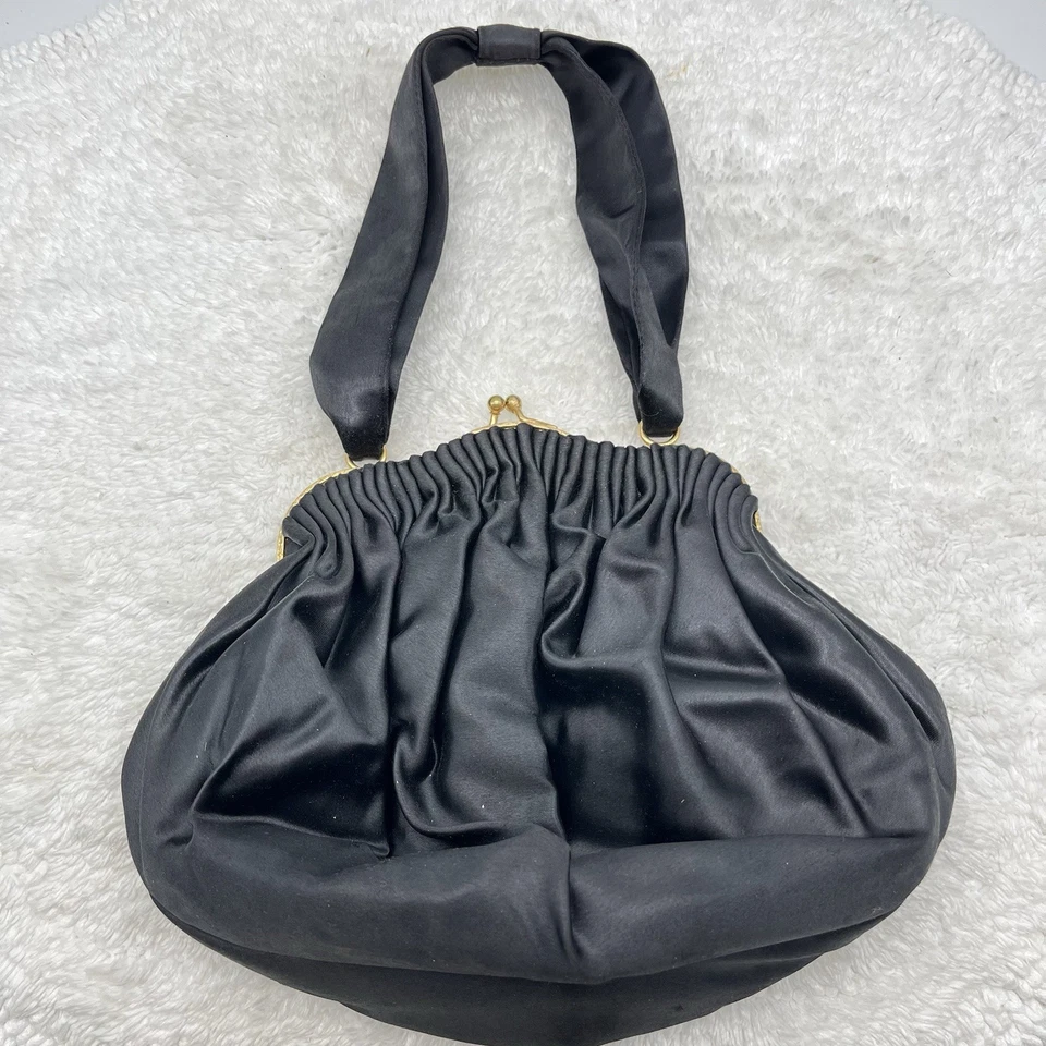 Bolso de noche vintage Juile negro satinado Foto 1 de 4