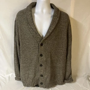 Banana Republic Sweater Mens Gray Shawl Collar Knit Cardigan XL Wool Blend FS! - Picture 1 of 8