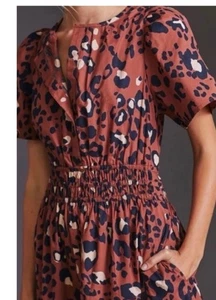 Anthropologie Maeve Somerset Maxi in Leopard Print Tiered Cotton Dress S - Picture 1 of 9