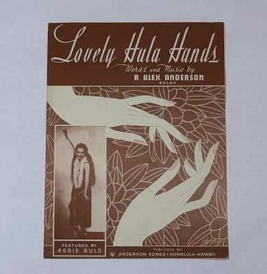 1940 Hawaiian Sheet Music Lovely Hula Hands Words & Music by R Alex Anderson  00 - Image 1 of 4