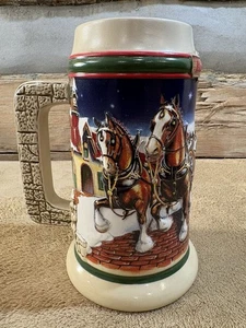 Budweiser 1998 Holiday Stein #CS343 Christmas Beer Mug Collectible - Picture 1 of 10