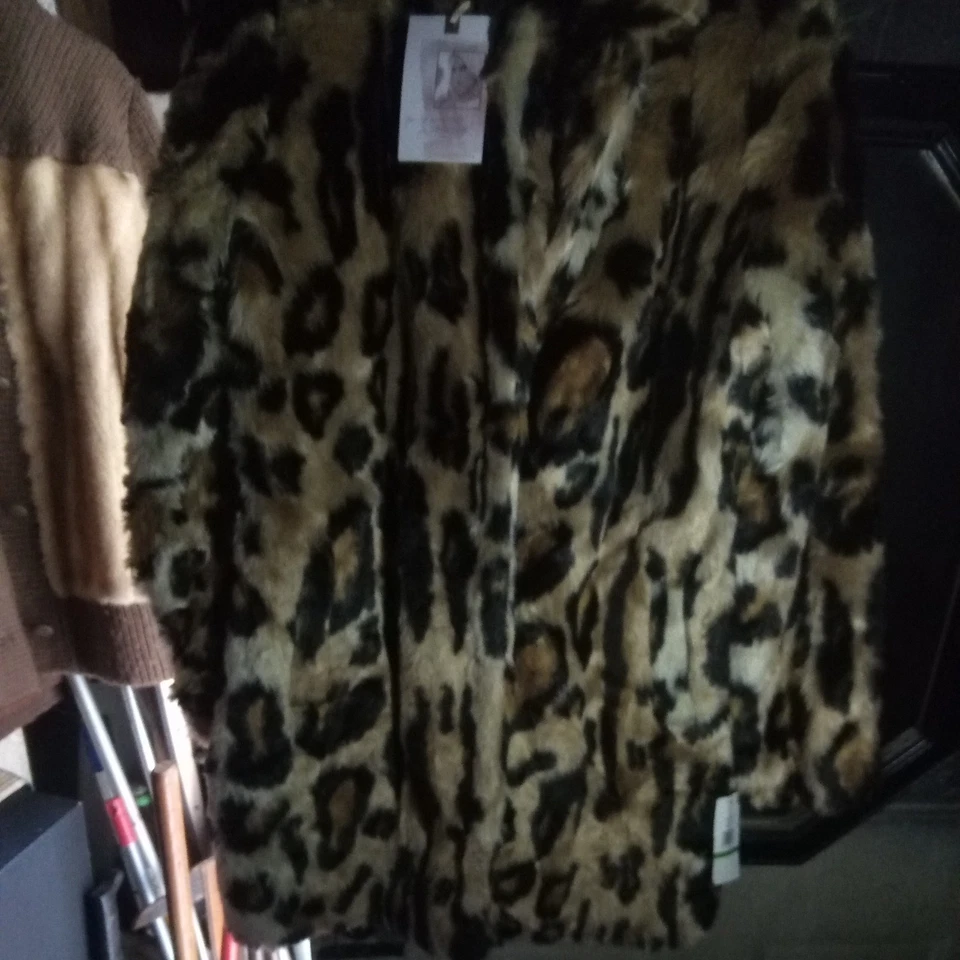 Jessica Simpson Leopardo Vestido Largo Mujer Abrigo Foto 1 de 1