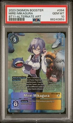 2023 Digimon Dimensional Phase Mirei Mikagura Alt Art BT11-094 PSA 10 - POP 9 - Image 1 of 2