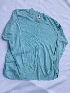 J Crew Linen Blend Pullover S Sweater Small Blue Womens S - Picture 1 of 15