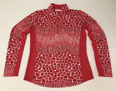 San Soleil Cooling UV50 Golf Shirt 1/4 Zip Women Small Floral Mock Neck Tennis - Image 1 of 4