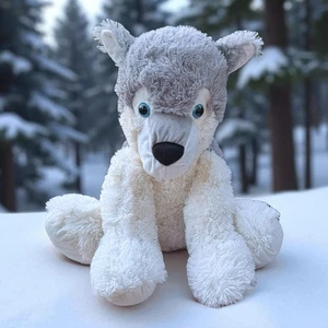 Large Husky Dog Plush Soft Floppy Big Stuffie Stuffed Animal Toy Gift Kids Gray - Picture 1 of 9