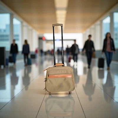 Bolsa de equipaje de mano Hartmann de cuero con ruedas de intensidad de nailon recortada Foto 1 de 4