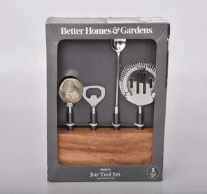 Better Homes & Gardens 5-teiliges Edelstahl Bar Werkzeug Set in Holzblock - Bild 1 von 5