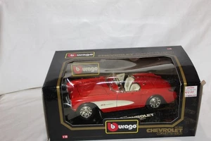 Chevrolet Chevy Corvette 1957 rot weiß Burago Bburago 1:18 Metallauto Neu in OVP - Bild 1 von 3