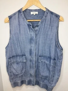 Splendid Collection Women’s Chambray Denim Snap Front Top Vest MED Nordstrom - Picture 1 of 4