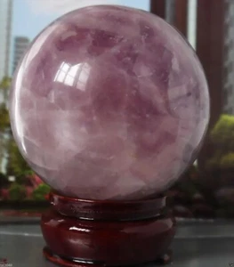 62MM +Stand Glow In The Dark Natural Purple Fluorite Magic Crystal Healing Ball - Picture 1 of 5