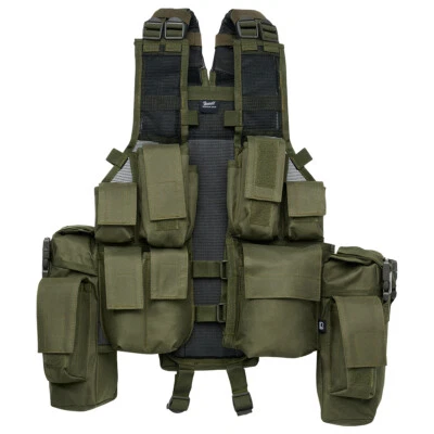 Brandit Tactical Vest Carrier Holster MOLLE Military Paintball Army Combat Olive