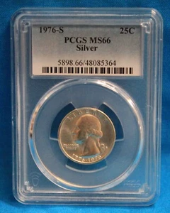 1976-S WASHINGTON QUARTER Graded MS66 PCGS # 5898.66/48085364 - SILVER - Picture 1 of 4